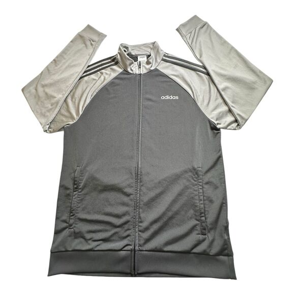 Adidas Essentials Warm-Up 3-Stripes Track‎ Jacket Mens Large Gray Running Gym - Picture 5 of 16